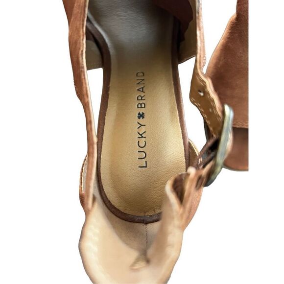 Lucky Brand  Open Toe Ankle sandals Leather Size 8.5 - Picture 9 of 10